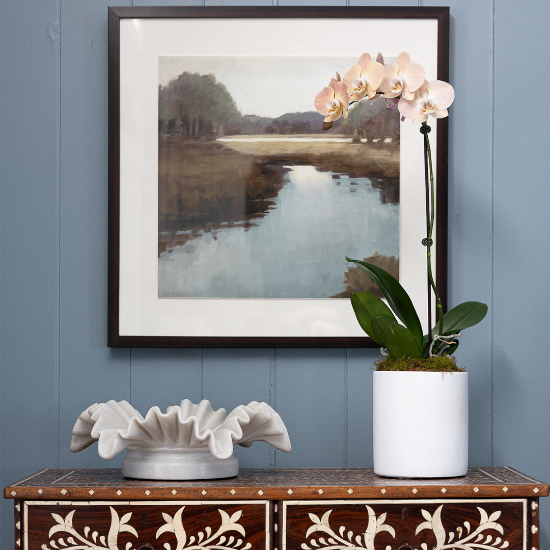 Marble Ruffled Edge Fluted Bowl