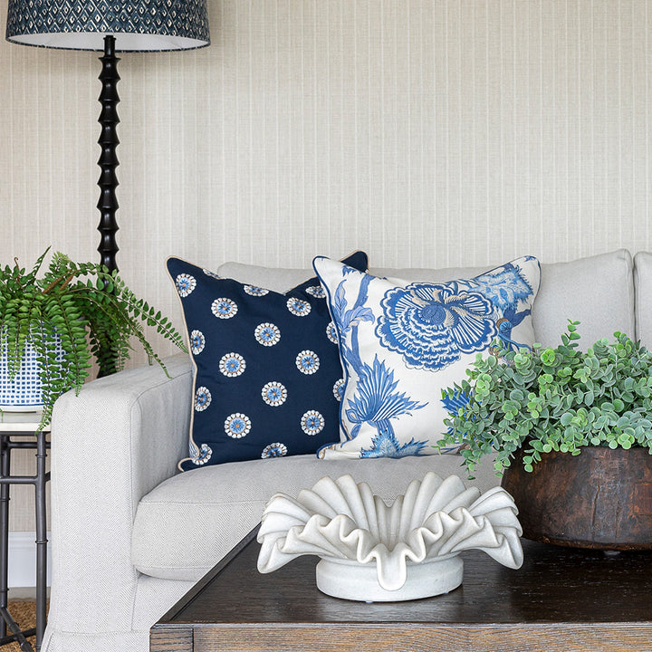 Marble Ruffled Edge Fluted Bowl