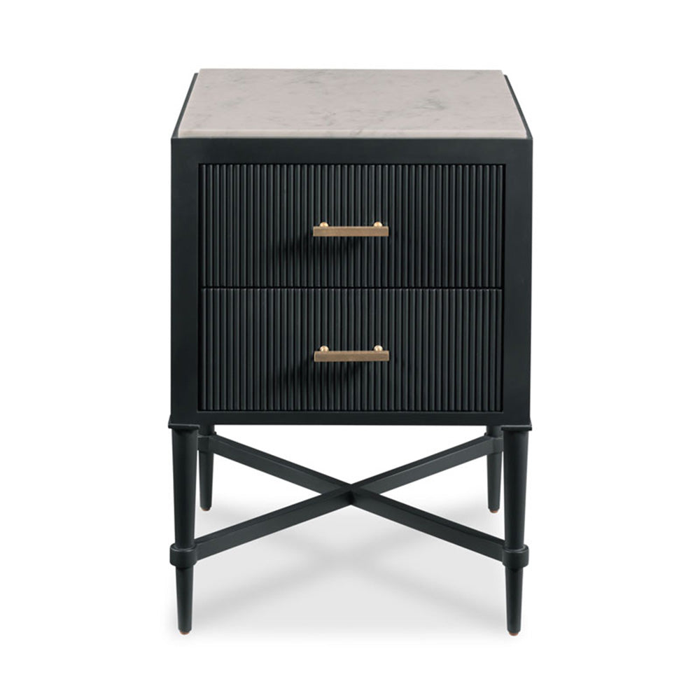 Marble Top Bedside Table Coal