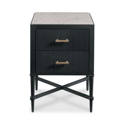 Marble Top Bedside Table Coal