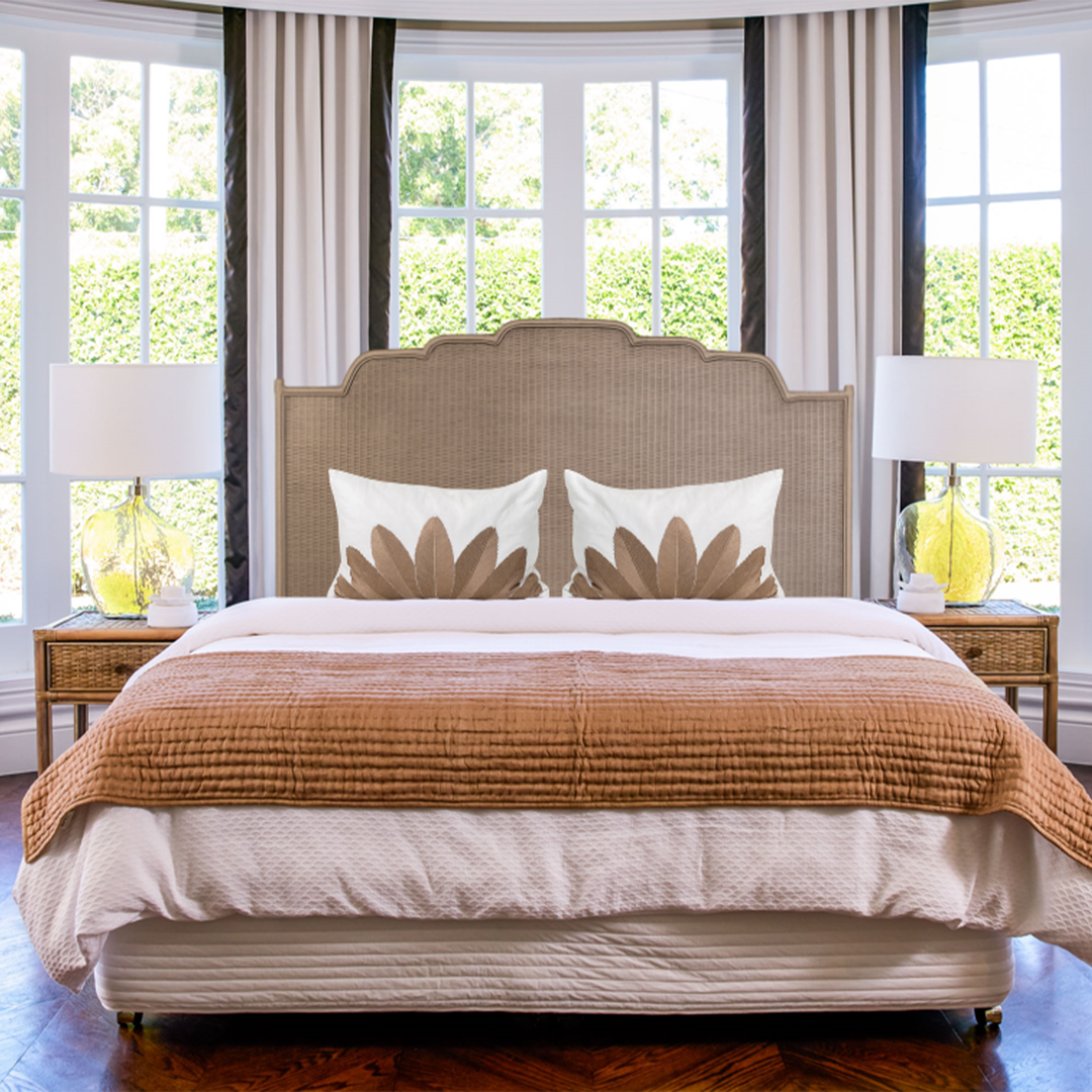 Miami Rattan Bedhead Mud Grey