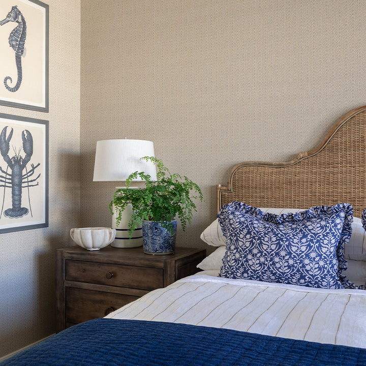 Midnight Navy Floral Ruffle Cushion