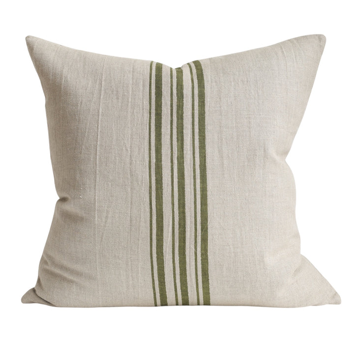 Mila Green Stripe Cushion