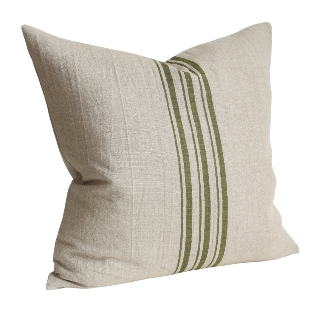 Mila Green Stripe Cushion