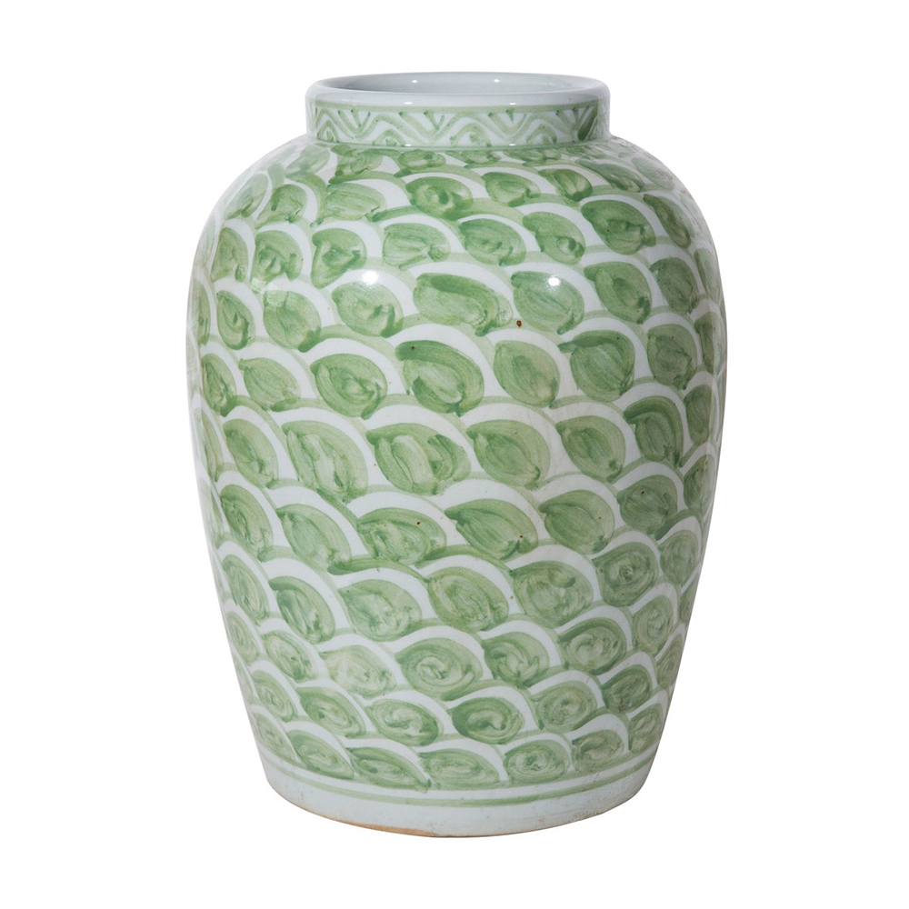 Mint Green Fish Scale Porcelain Vase
