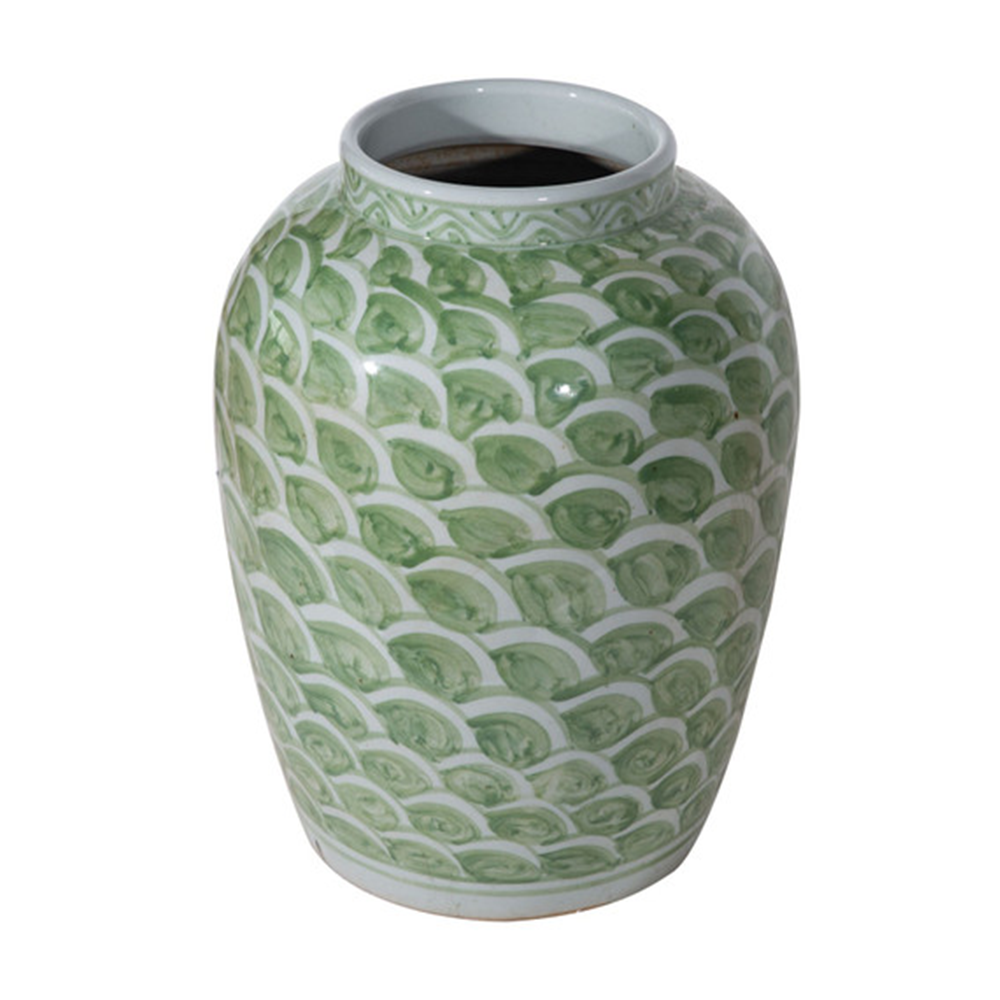 Mint Green Fish Scale Porcelain Vase