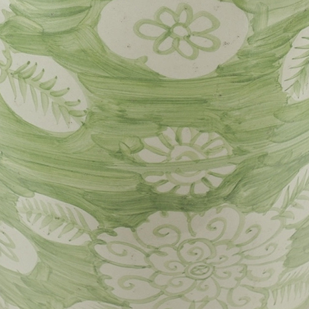 Green Twist Floral Garden Stool