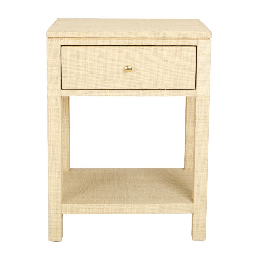 Natural Raffia Small Bedside Table