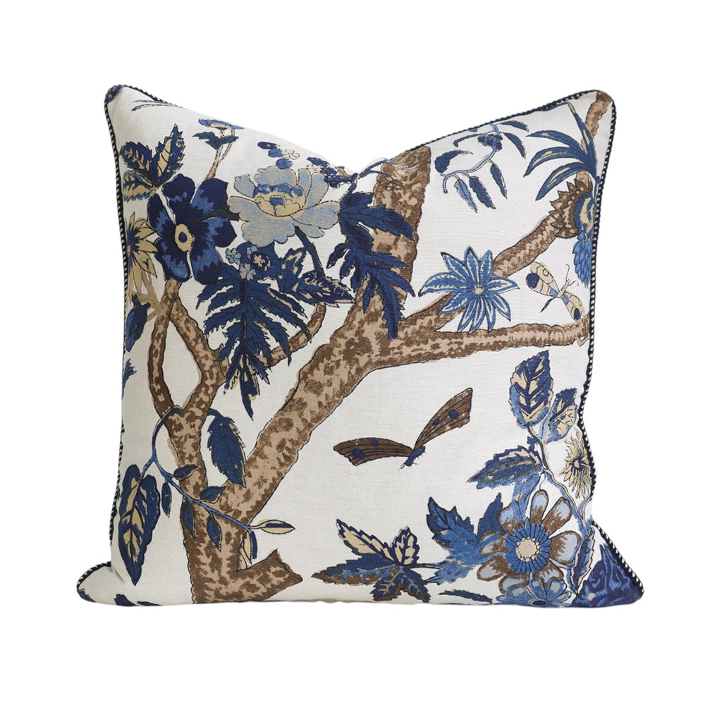 Navy Bird Braided Cushion
