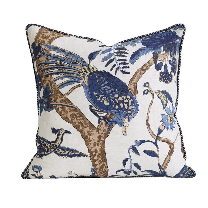 Navy Bird Braided Cushion