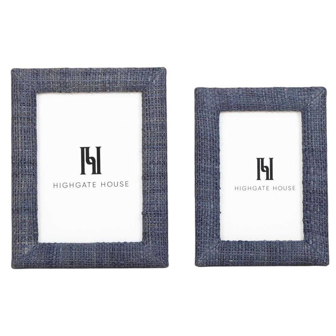 Blue Raffia Photo Frame