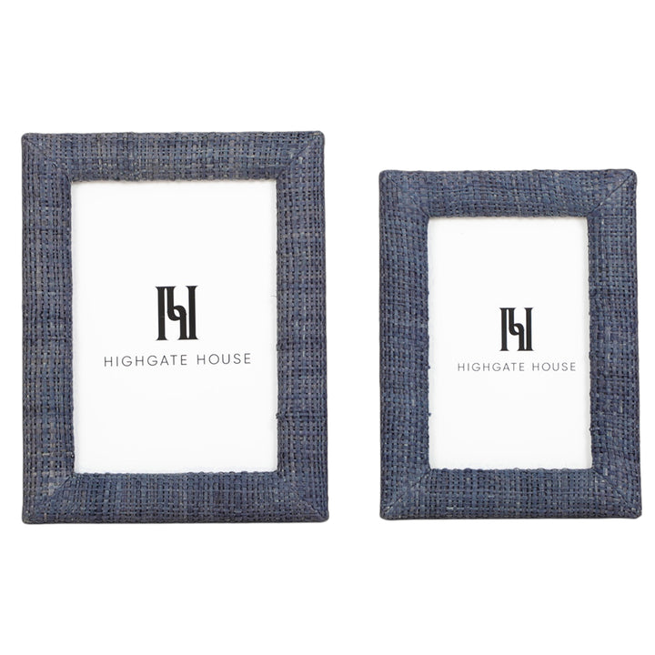 Blue Raffia Photo Frame