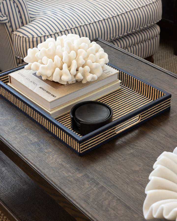 Navy Leather Coasters
