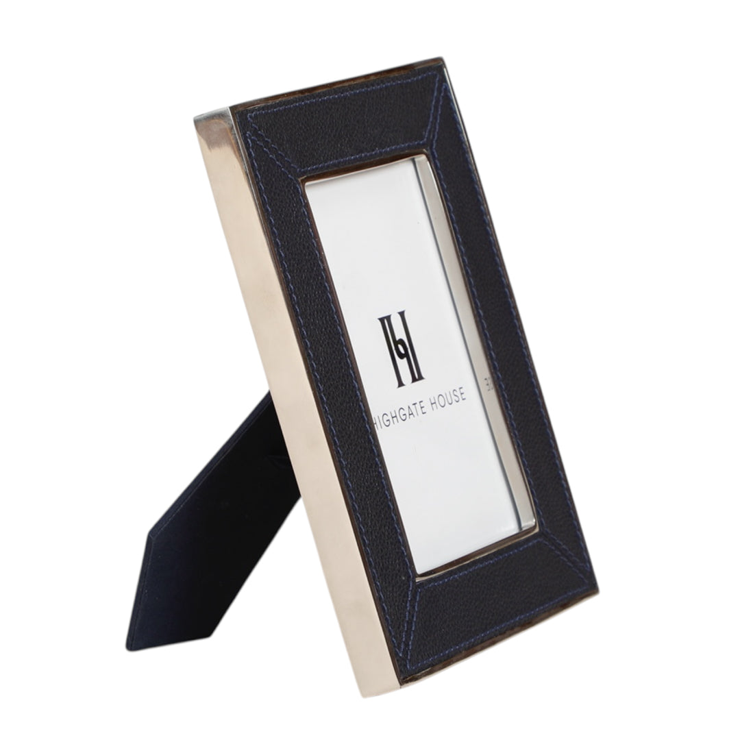 Navy & Leather Chrome Frame