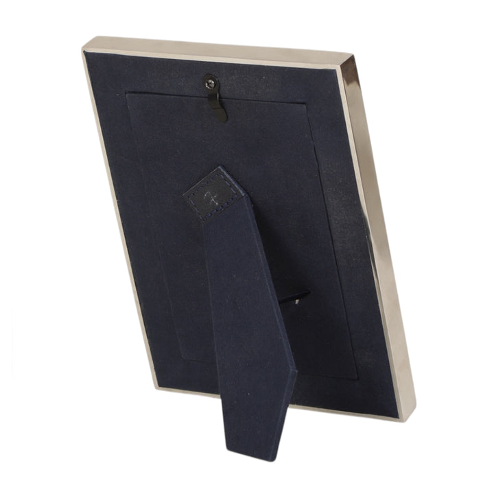 Navy & Leather Chrome Frame