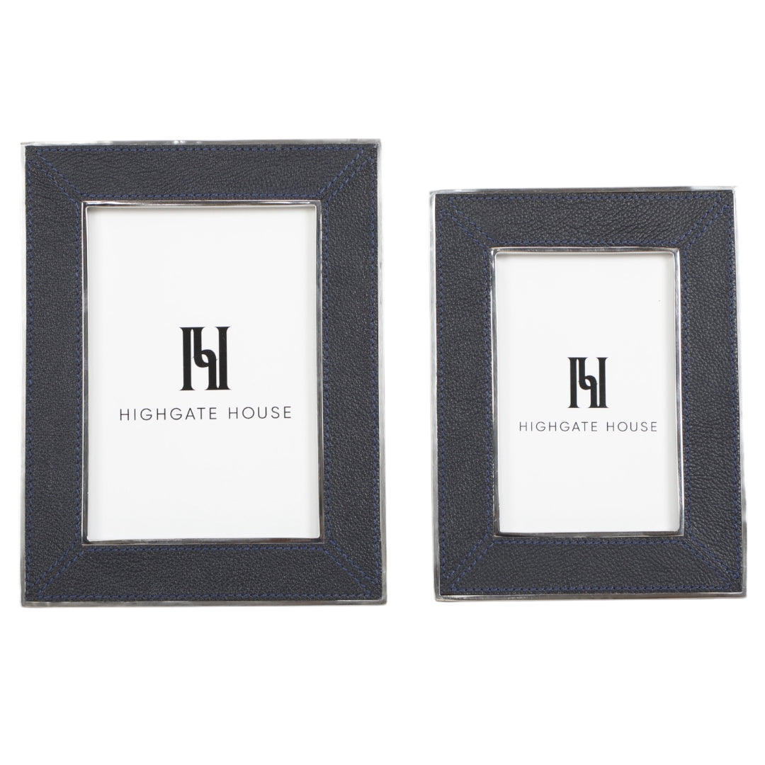 Navy & Leather Chrome Frame