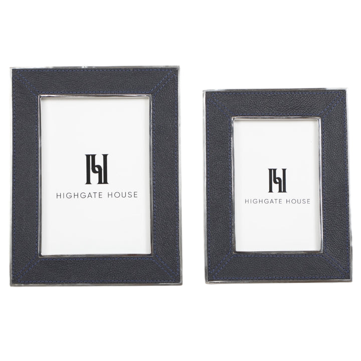 Navy & Leather Chrome Frame