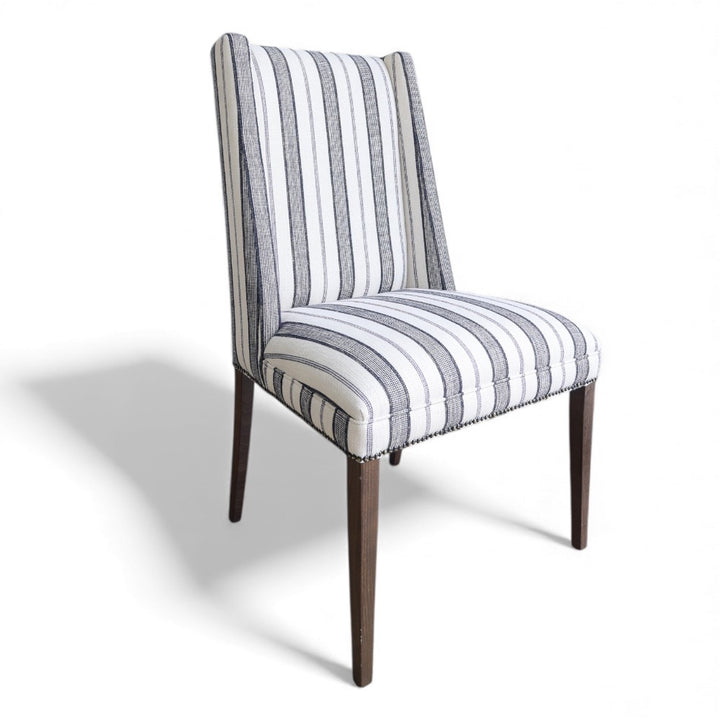 Navy Striped Occasional Chair Set of 2