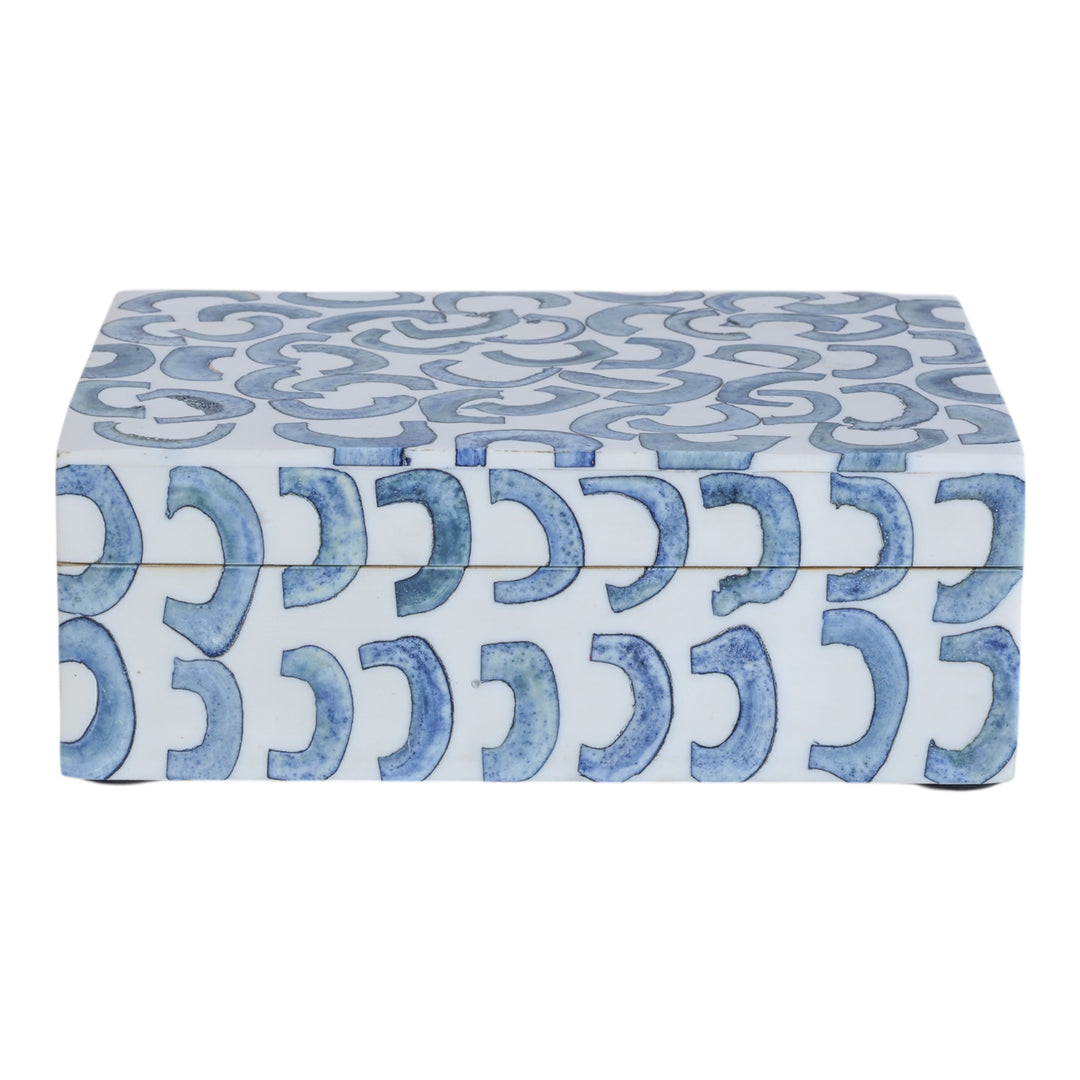 Navy Swirled Bone Box