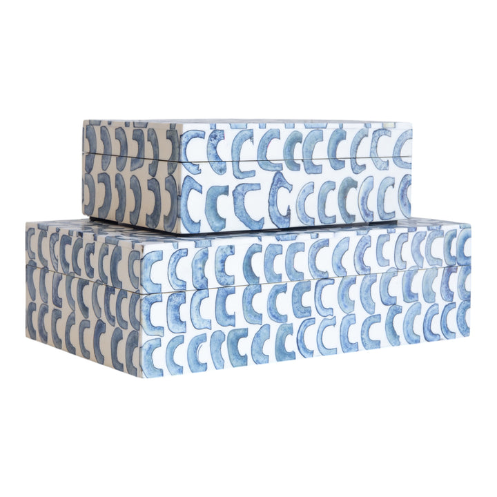 Navy Swirled Bone Box