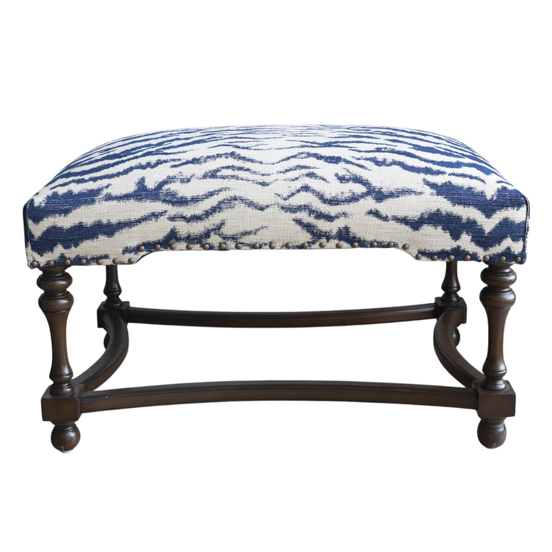 Navy Zebra Winston Ottoman