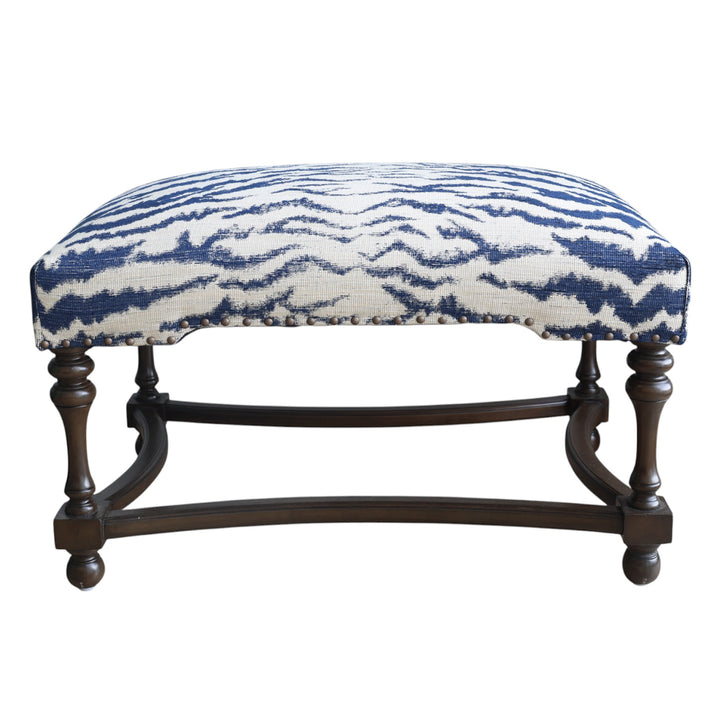 Navy Zebra Winston Ottoman