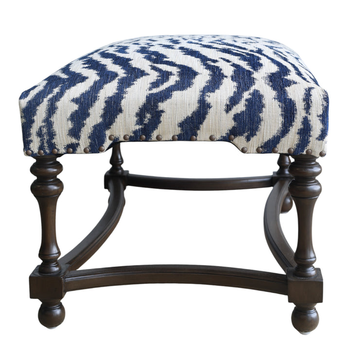 Navy Zebra Winston Ottoman