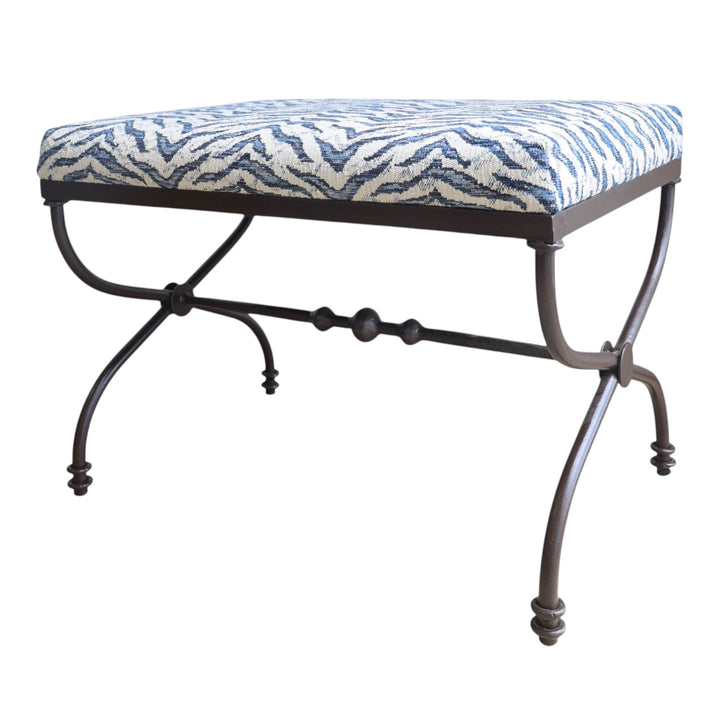 Zara Ottoman with Navy Zebra