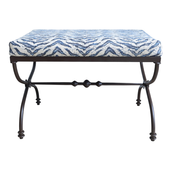 Zara Ottoman with Navy Zebra