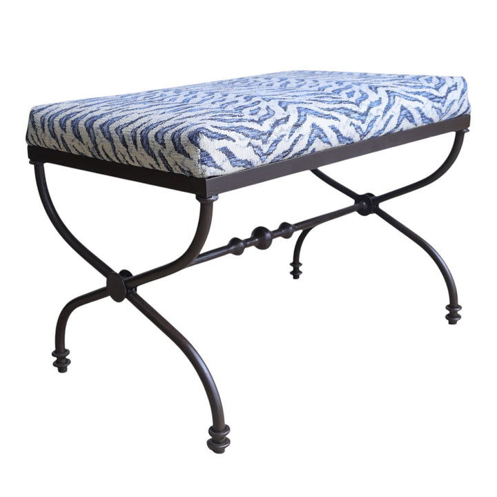 Zara Ottoman with Navy Zebra