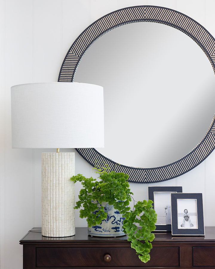 Navy & Leather Chrome Frame