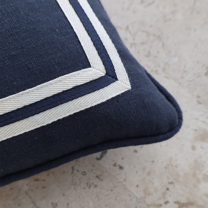 Navy Rect Cushion Stripe Border