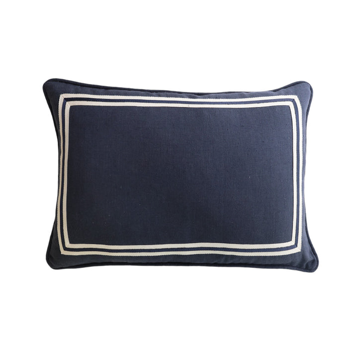 Navy Rect Cushion Stripe Border