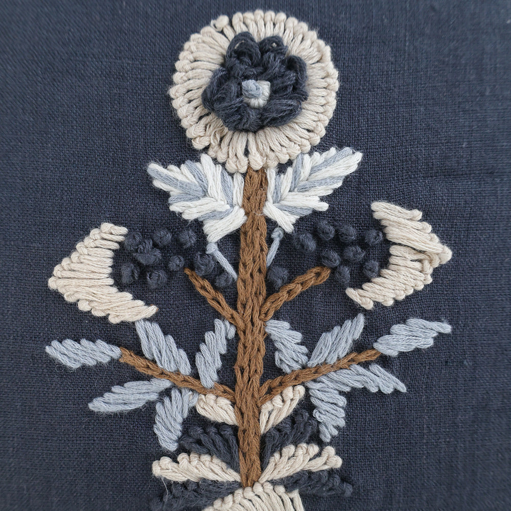 Navy Rect Cushion Emb. Emblem