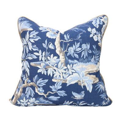 Navy Botanical Cushion