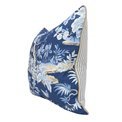 Navy Botanical Cushion