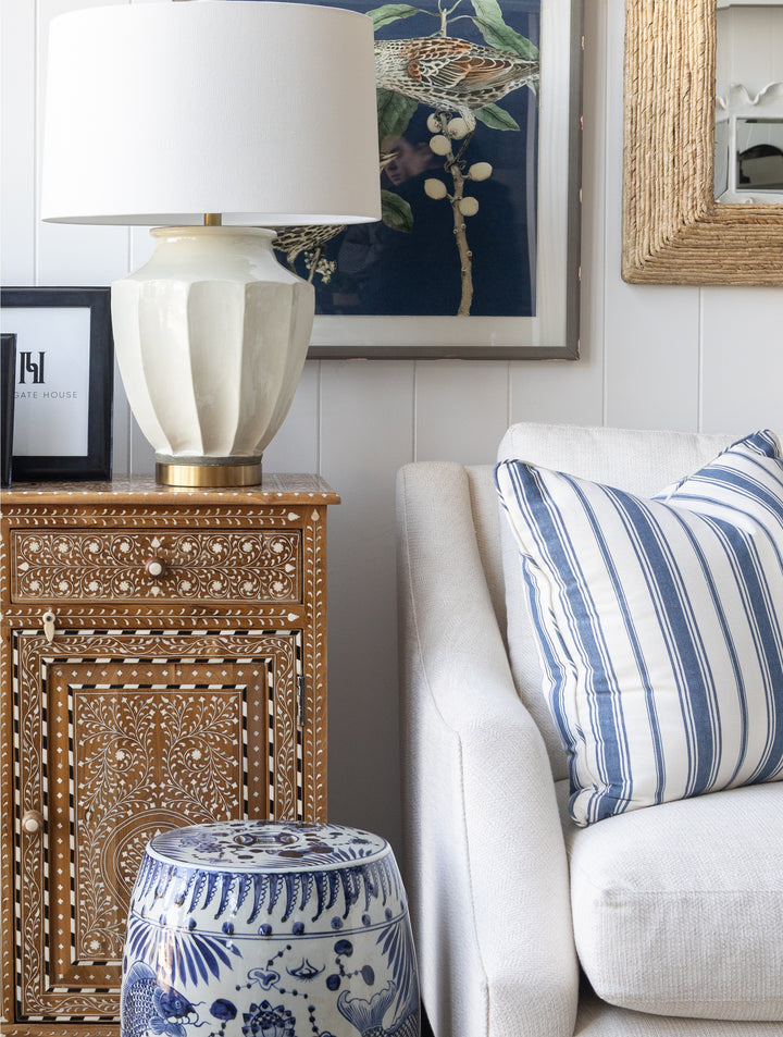Navy Classic Stripe Cushion