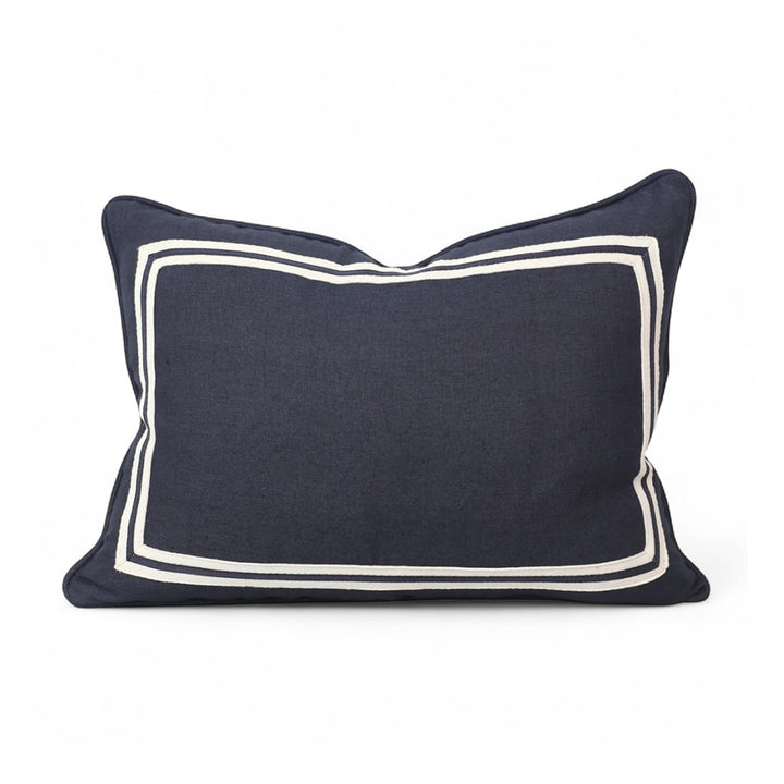 Navy Rect Cushion Stripe Border