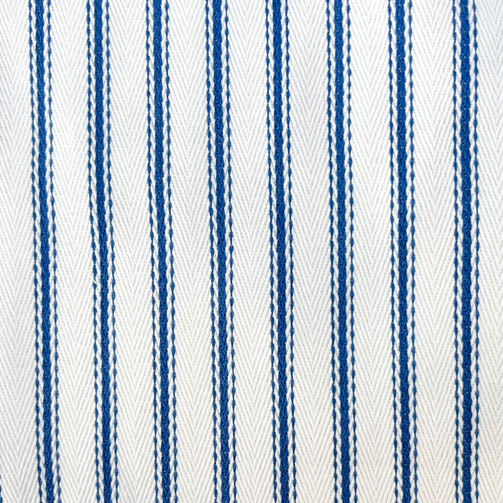 Navy Stripe on White Cushion