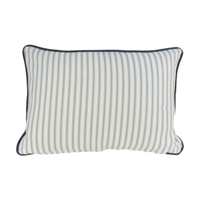 Navy Striped Floral Cushion