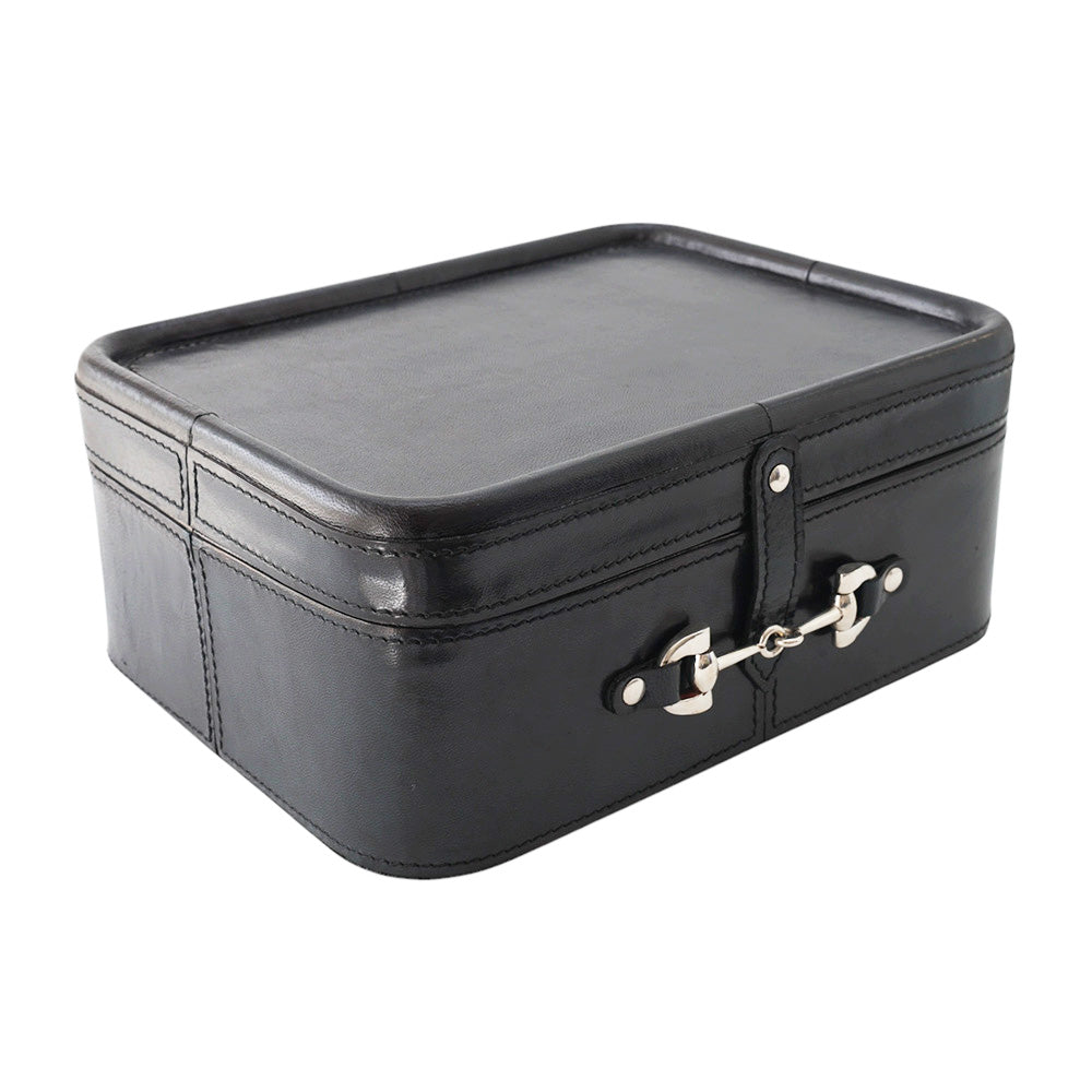 Navy & Silver Leather Box MED