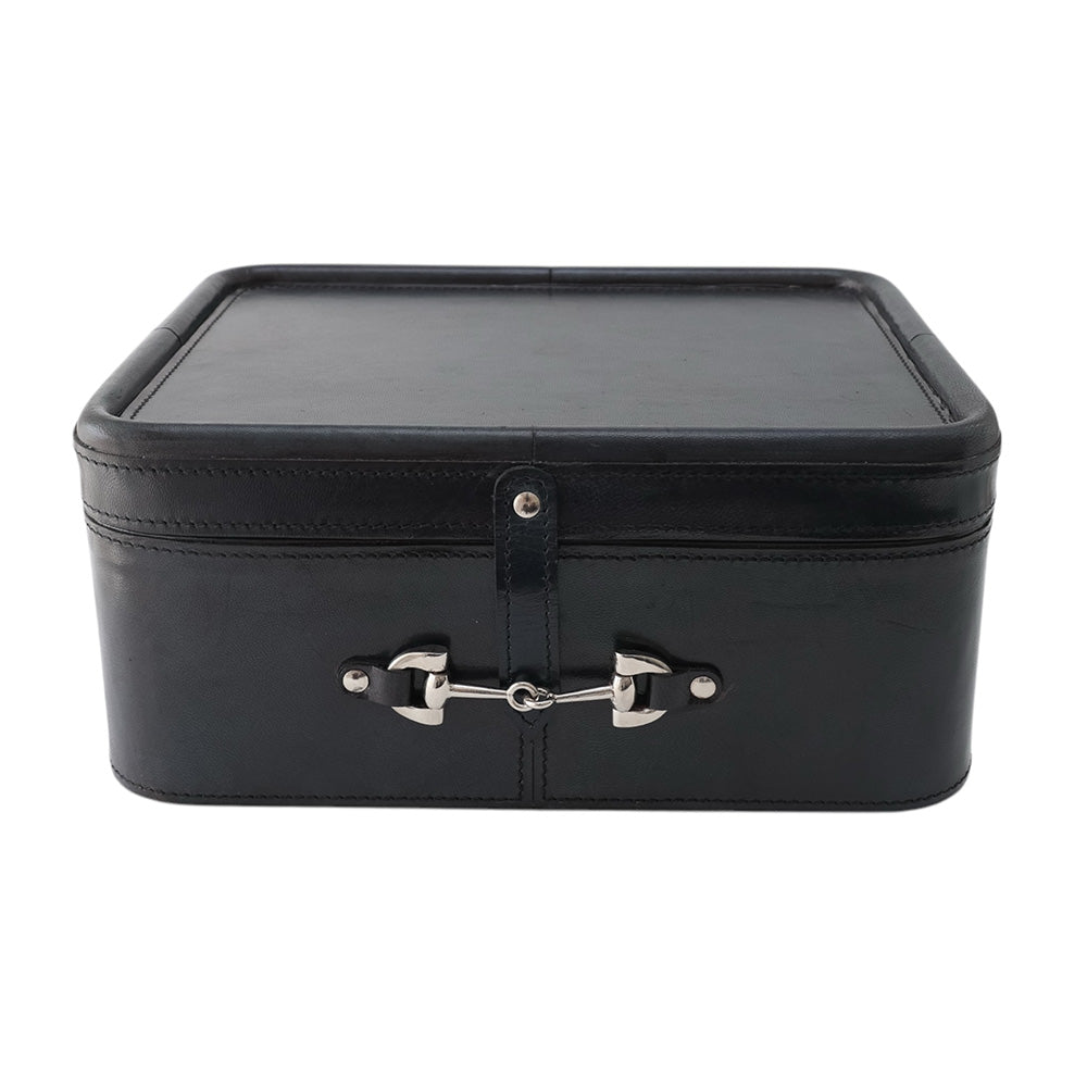 Navy & Silver Leather Box MED
