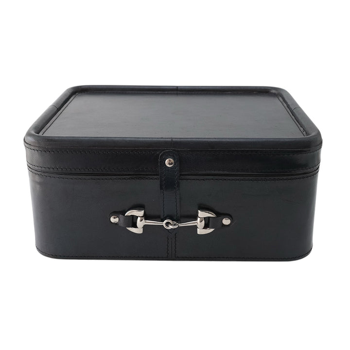Navy & Silver Leather Box MED