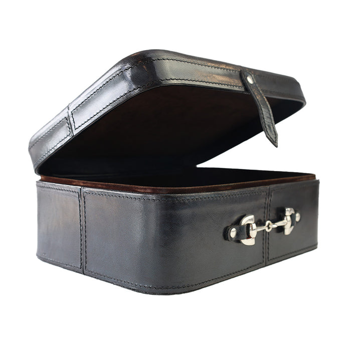 Navy & Silver Leather Box MED