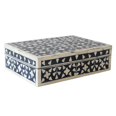 Navy & Bone Pattern Box SML