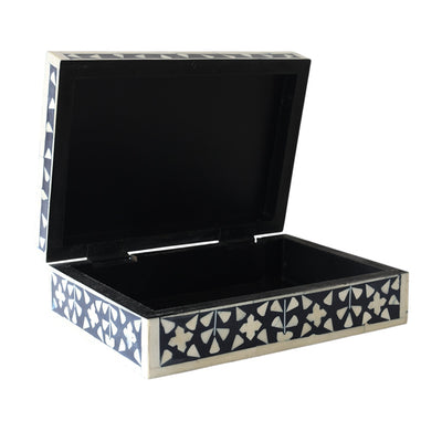 Navy & Bone Pattern Box SML