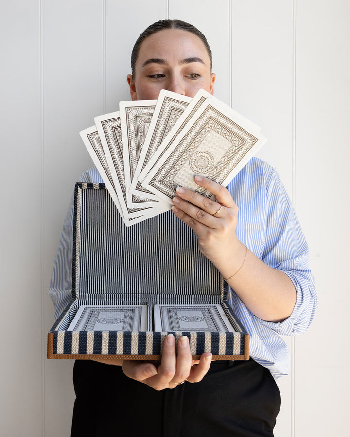 Oliver Navy Stripe Card Box