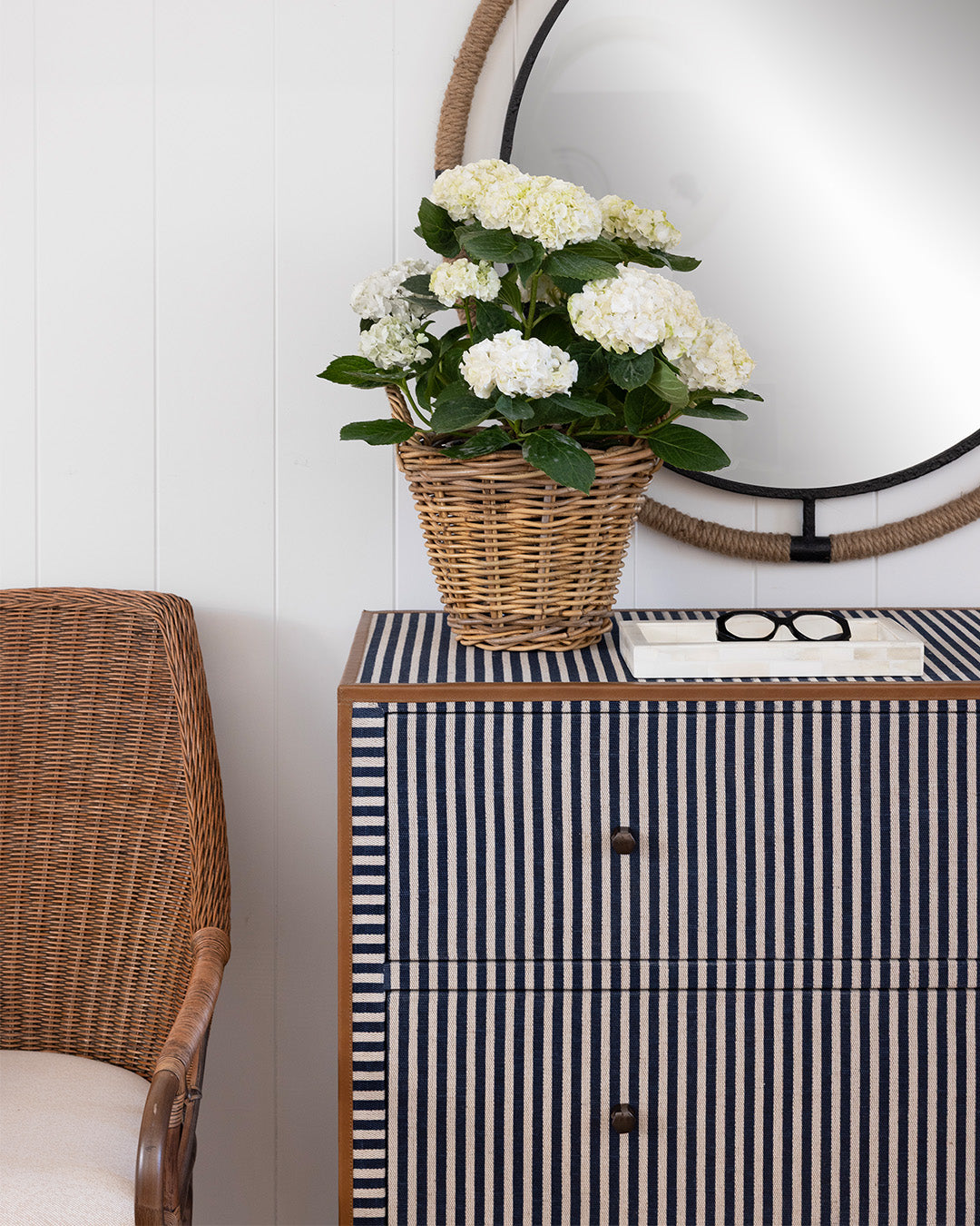 Oliver Navy Stripe Chest of Drawers