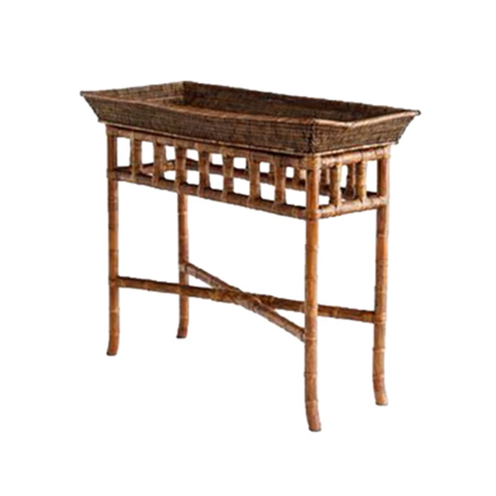 Paloma Rattan Console Table Antique Brown