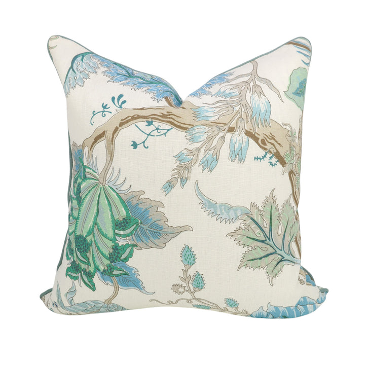 Peacock Blue Floral Cushion